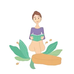 Free book club clipart of a woman reading